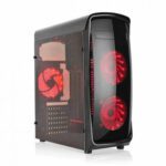GABINETE AGILER AGI-C008 GAMING NEGRO/LUZ ROJA