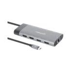 HUB USB-C 3.2 MANHATTAN 10 EN 1 8K/10GBPS/RJ45 GRIS - Imagen 2