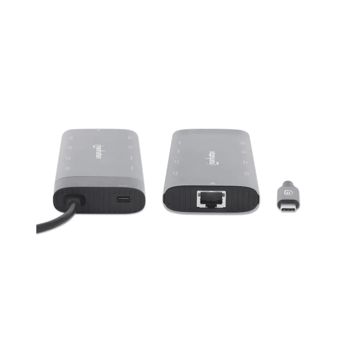 HUB USB-C 3.2 MANHATTAN 10 EN 1 8K/10GBPS/RJ45 GRIS - Imagen 3