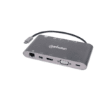 HUB USB-C 3.2 MANHATTAN 7 EN 1 VGA/SD/RJ45 GRIS - Imagen 3